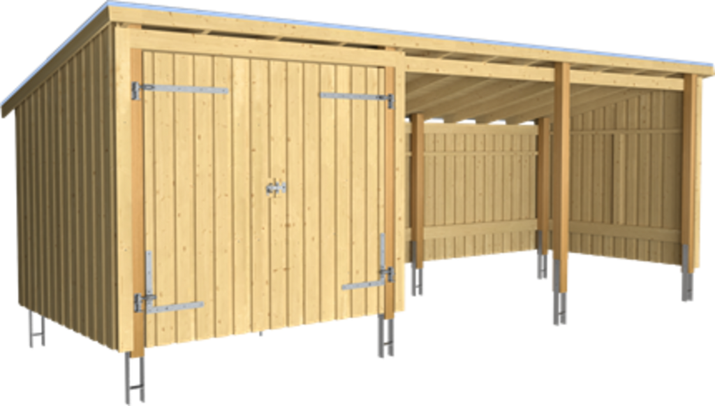 Plus Nordic Multi Gartenhaus 3 Module Mit Doppeltür Inkl. Zubehör