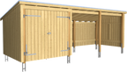 Plus Nordic Multi Gartenhaus 3 Module Mit Doppeltür Inkl. Zubehör