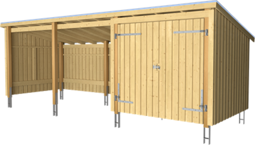 Plus Nordic Multi Gartenhaus 3 Module Mit Doppeltür Inkl. Zubehör