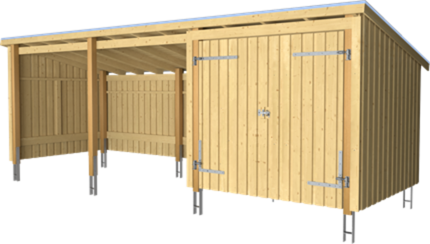 Plus Nordic Multi Gartenhaus 3 Module Mit Doppeltür Inkl. Zubehör