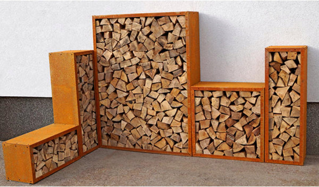  Kaminholzregal Edelrost, 158 X 118 Cm