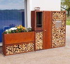  Kaminholzregal Edelrost, 158 X 118 Cm