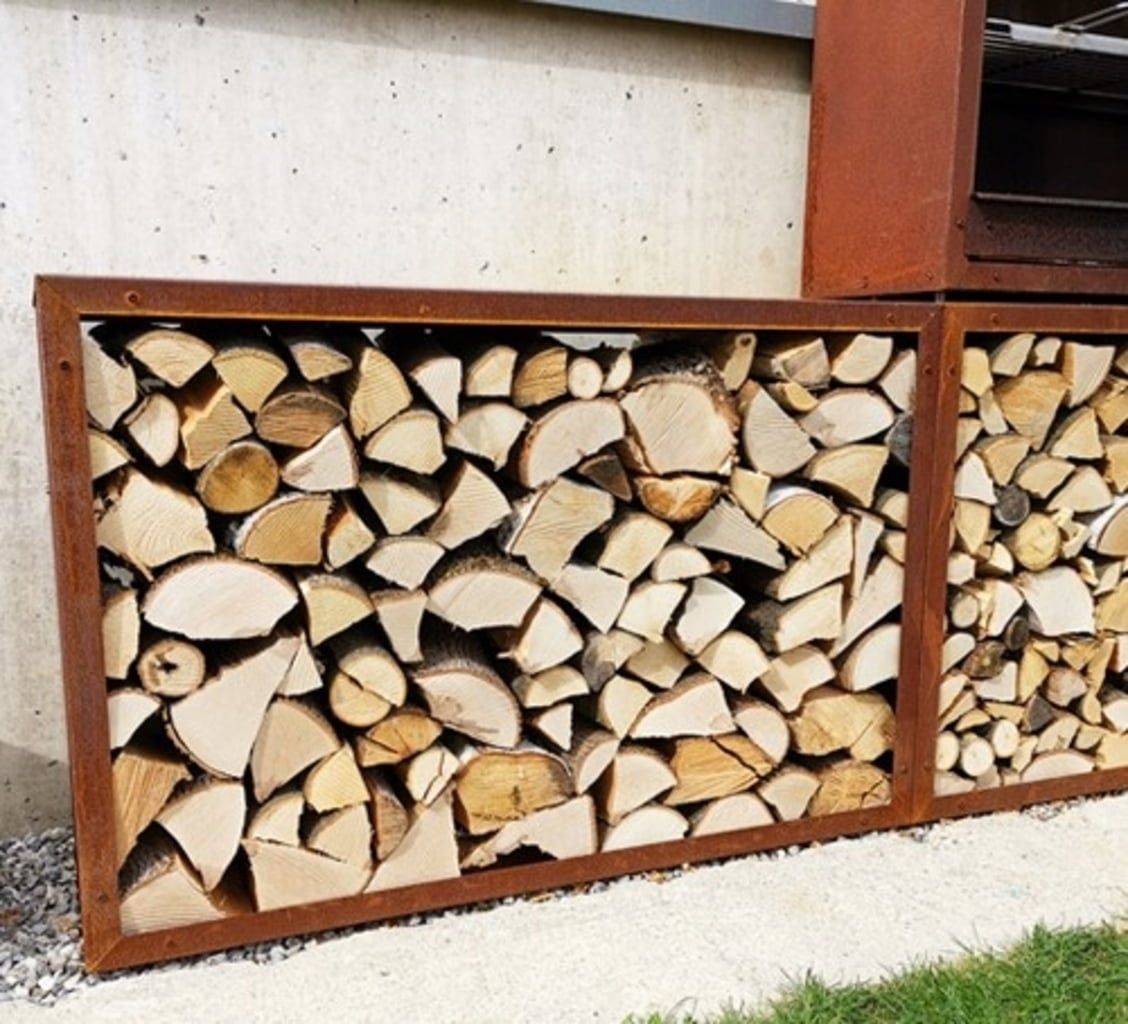 Kaminholzregal Edelrost, 158 X 118 Cm