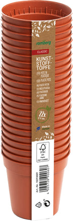  22 Kunststofftöpfe 5 Cm Rund - Terracotta