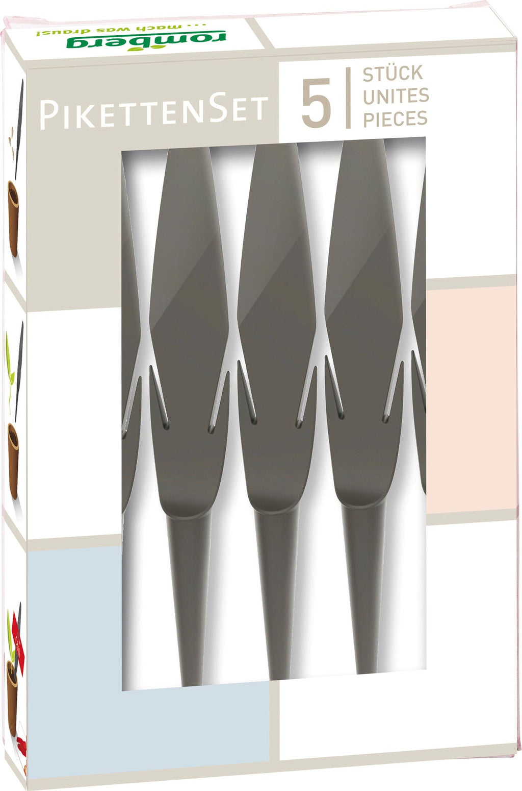  Piketten Set Inkl. Etikettenhalter & Pikierstab, 5er-Set