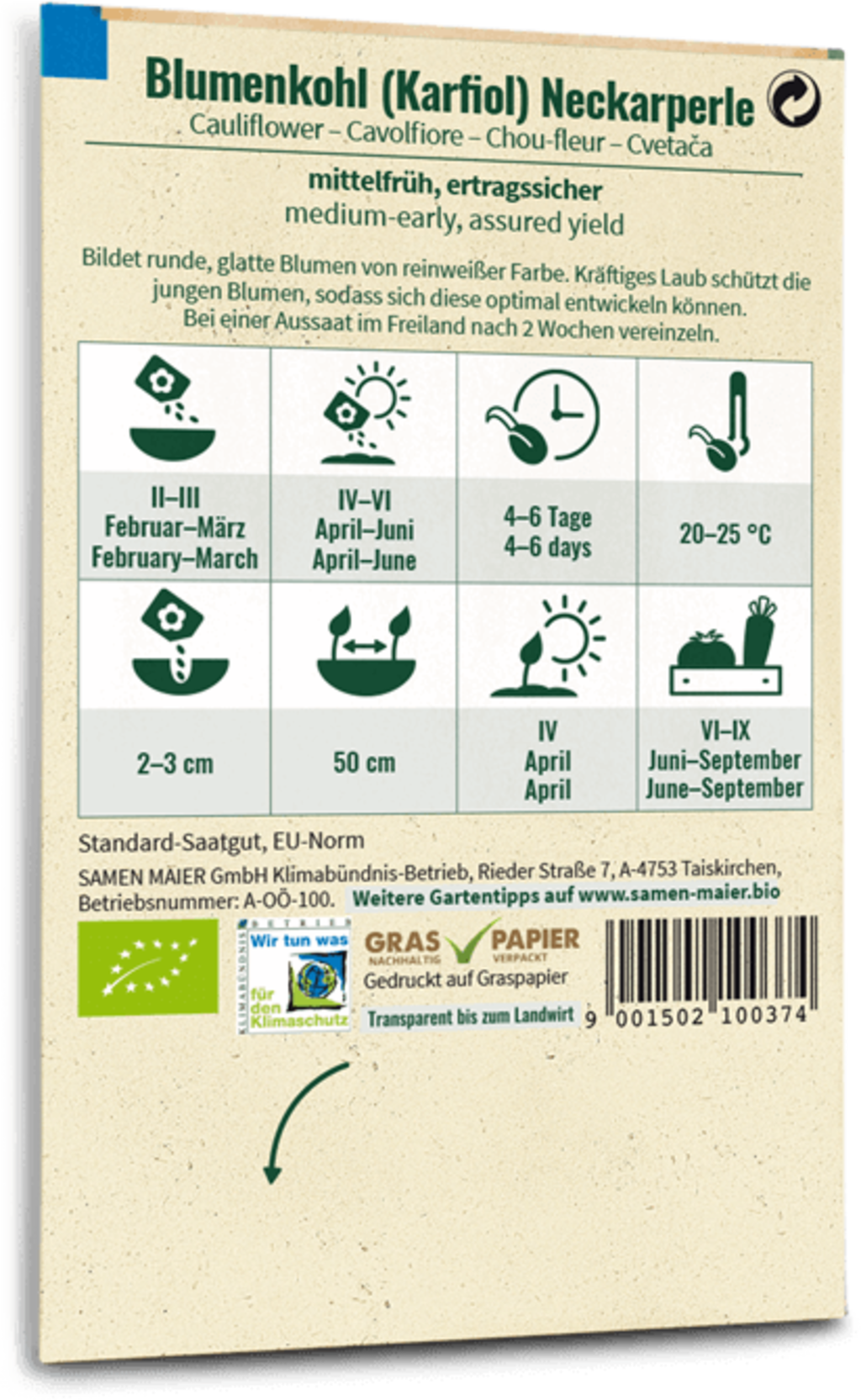  Bio Karfiol "Neckarperle"