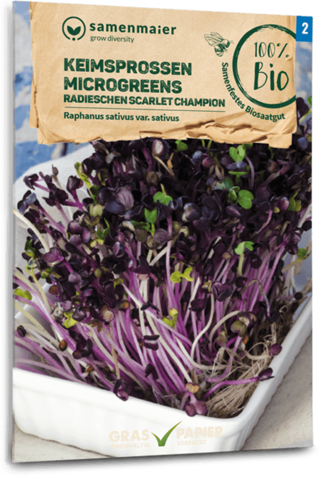  Bio Keimsprossen/Microgreens - Radieschen "Scarlet Champion"