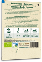  Bio Keimsprossen/Microgreens - Radieschen "Scarlet Champion"