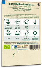 Bio Zinnie "Kalifornische Riesen"