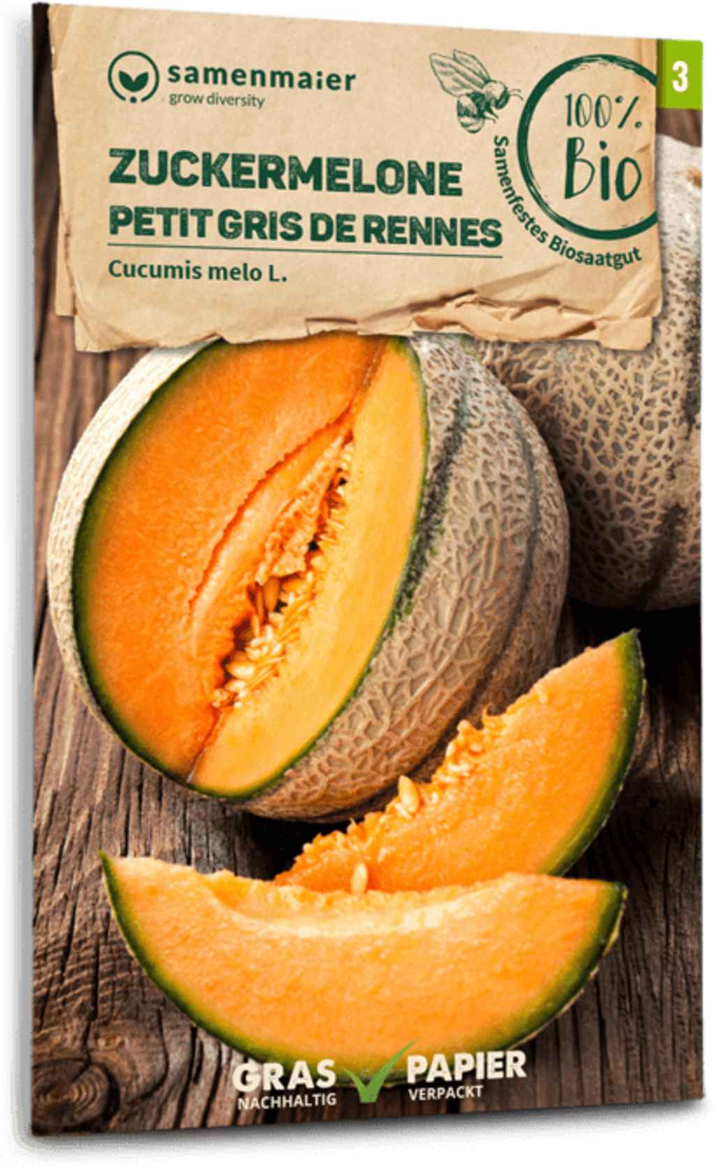  Bio Zuckermelone "Petit Gris De Rennes"