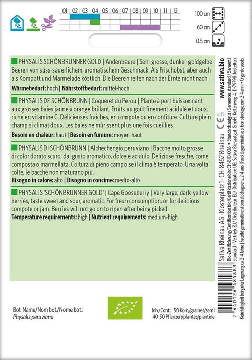  Bio Andenbeere "Physalis Schönbrunner Gold"