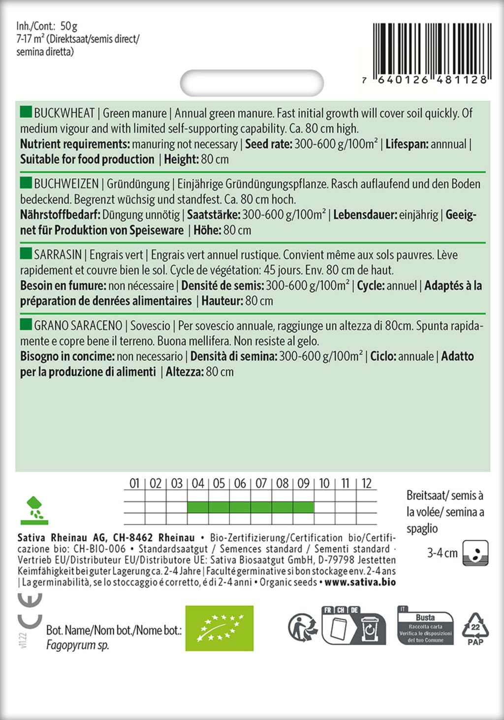  Bio Gründüngung "Buchweizen"