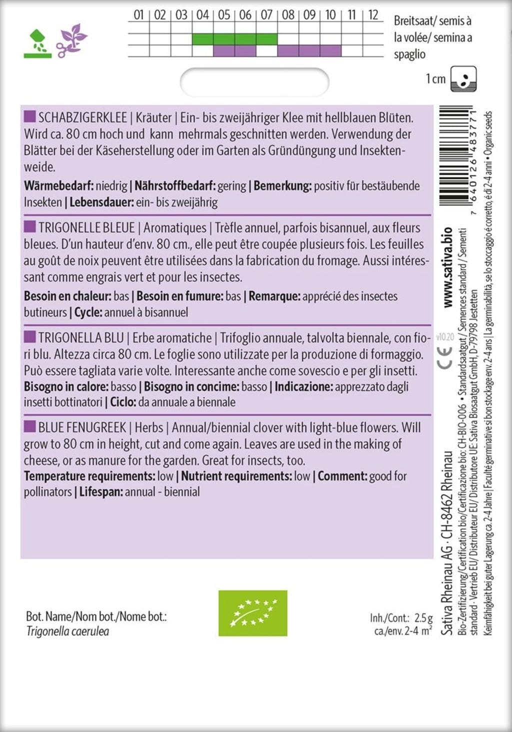  Bio Kräuter "Schabzigerklee"