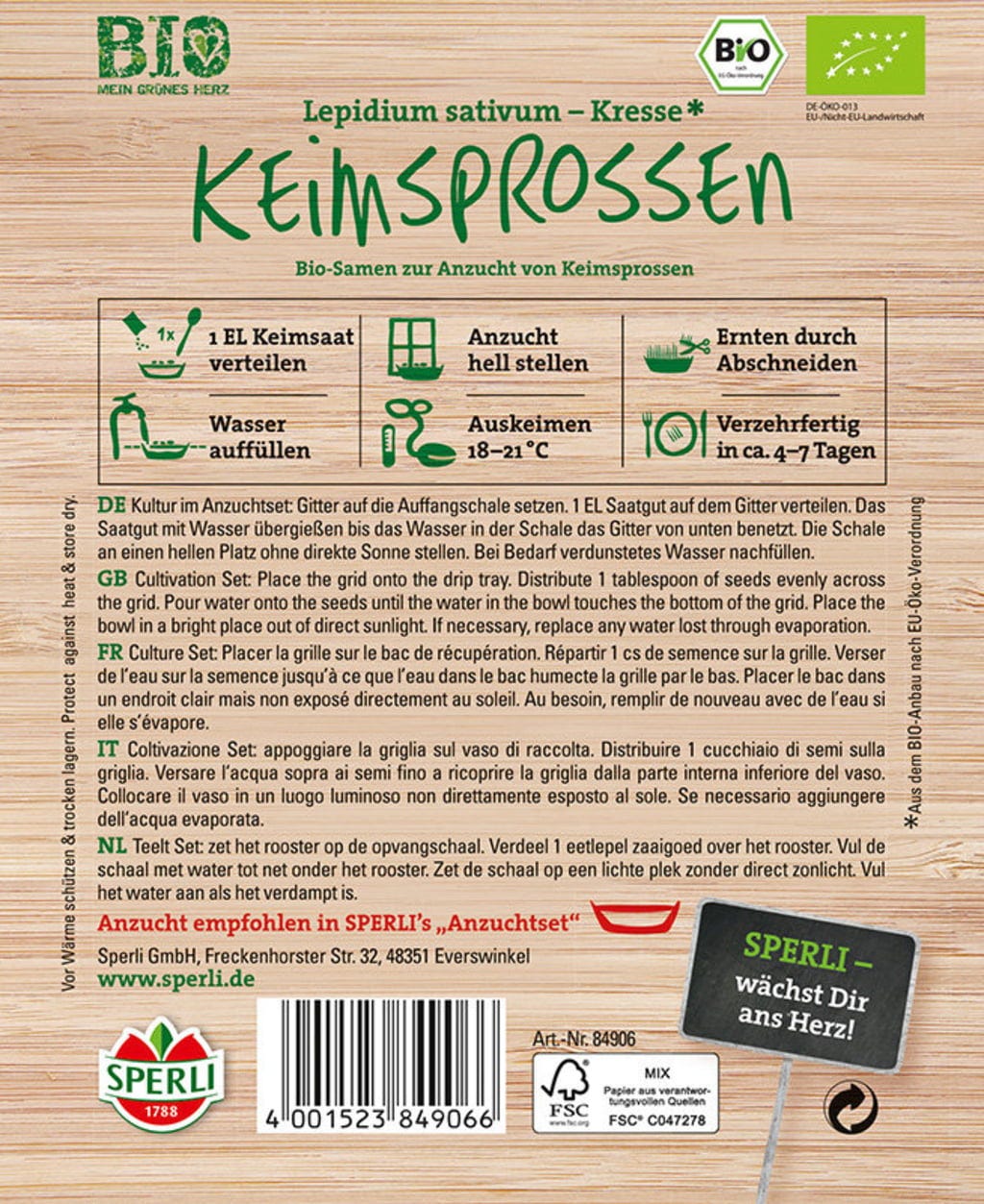  Bio Keimsprossen Kresse, 30 G