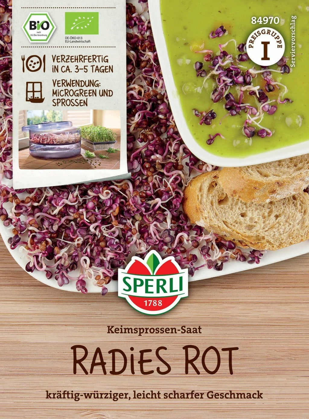  Bio Keimsprossen Radies Rot