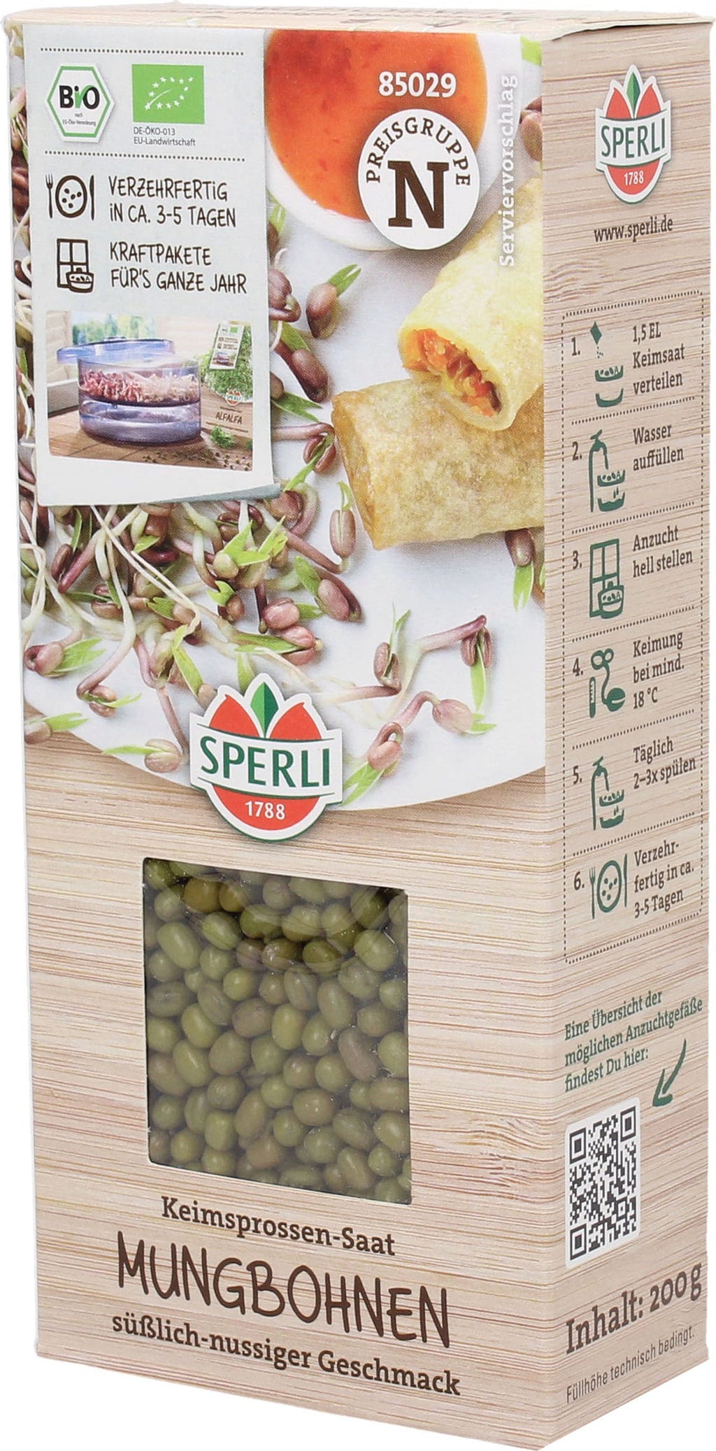  Bio Keimsprossen-Saat Mungbohnen