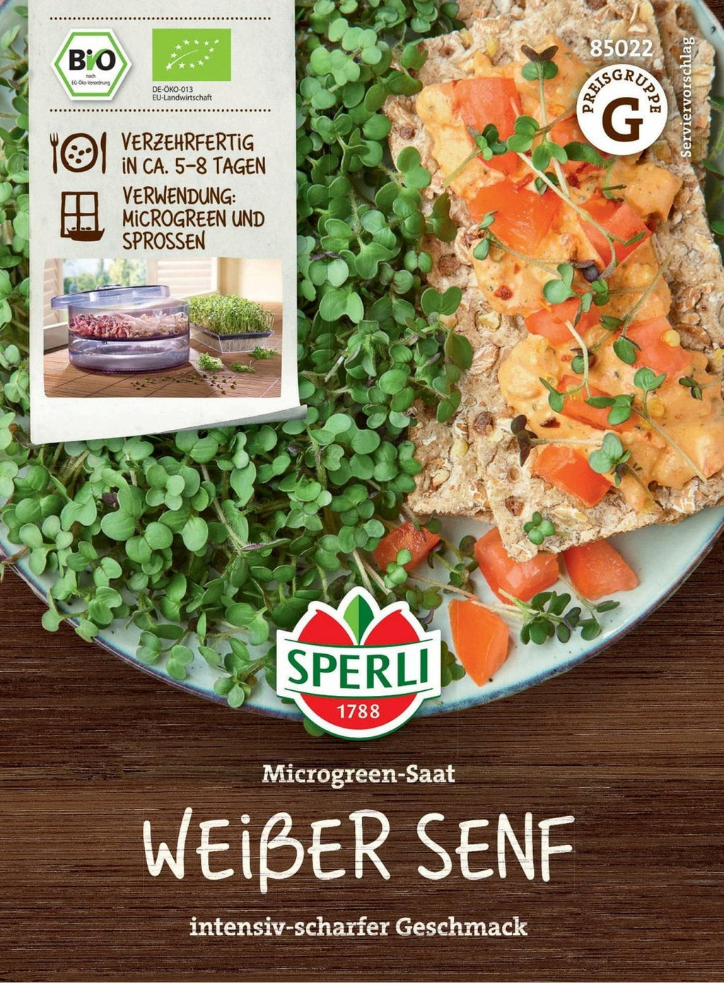  Bio Microgreen-Saat "Weißer Senf"
