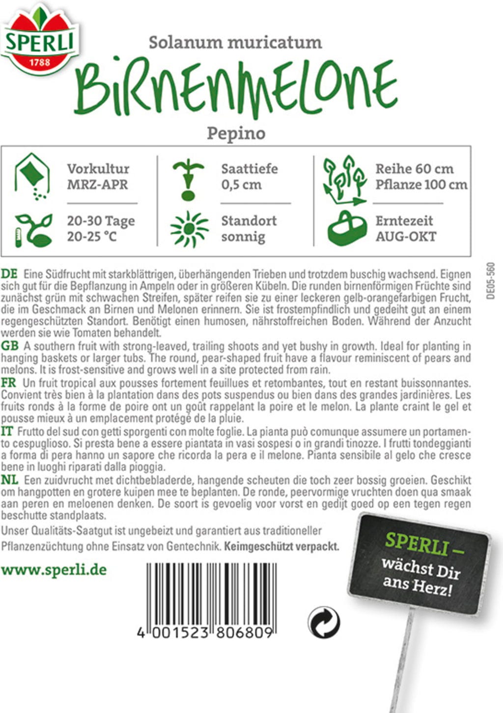  Birnenmelone "Pepino"