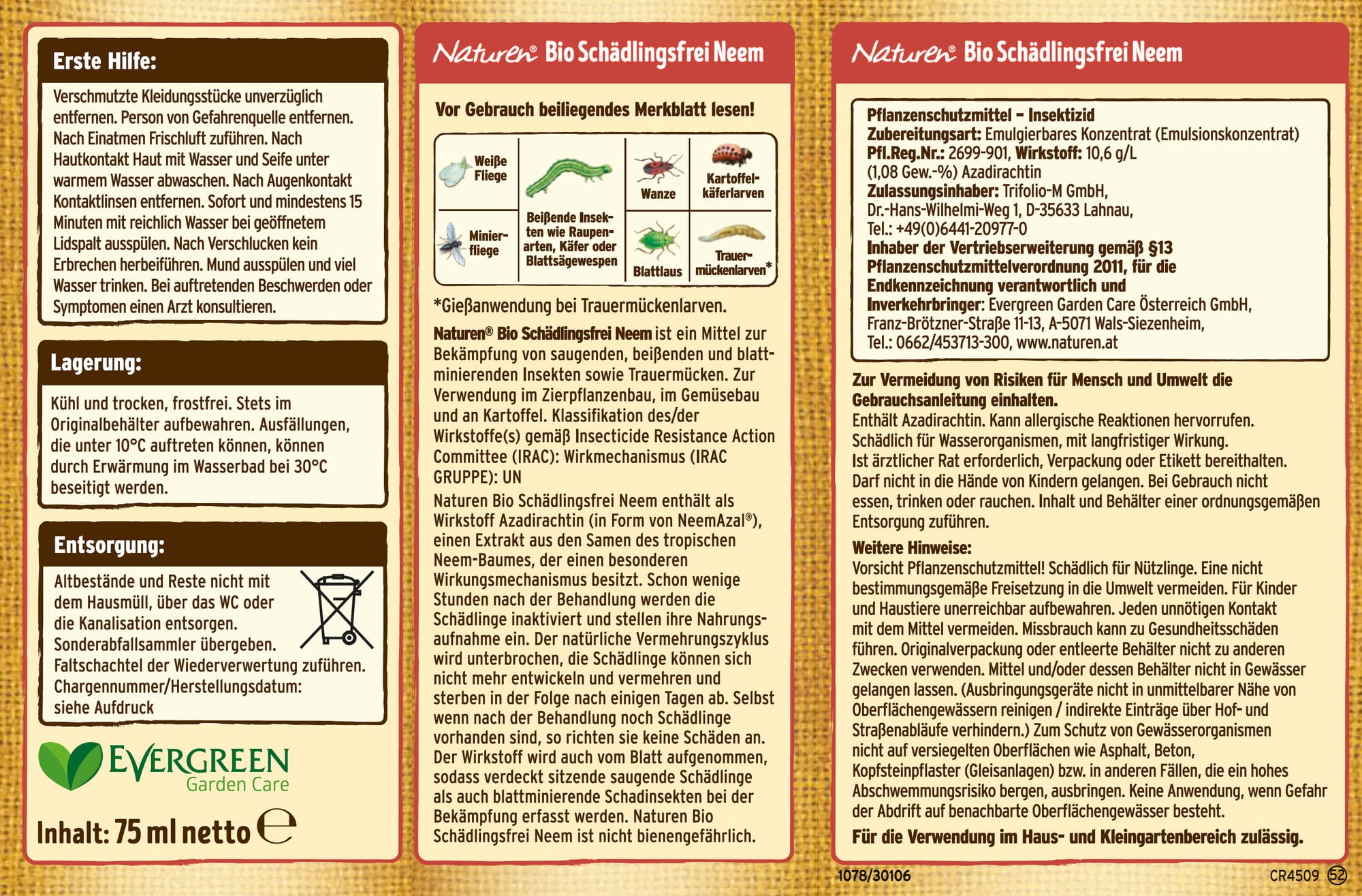  Bio Schädlingsfrei Neem, 75 Ml - Reg. Nr. 2699-901