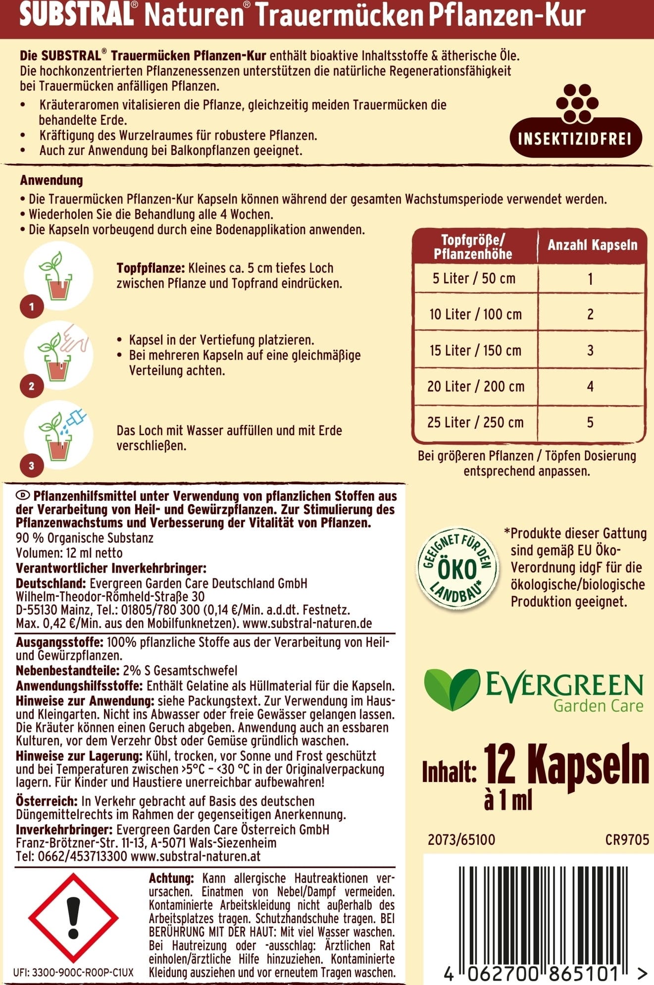  Trauermücken Pflanzenkur, 12 Stück