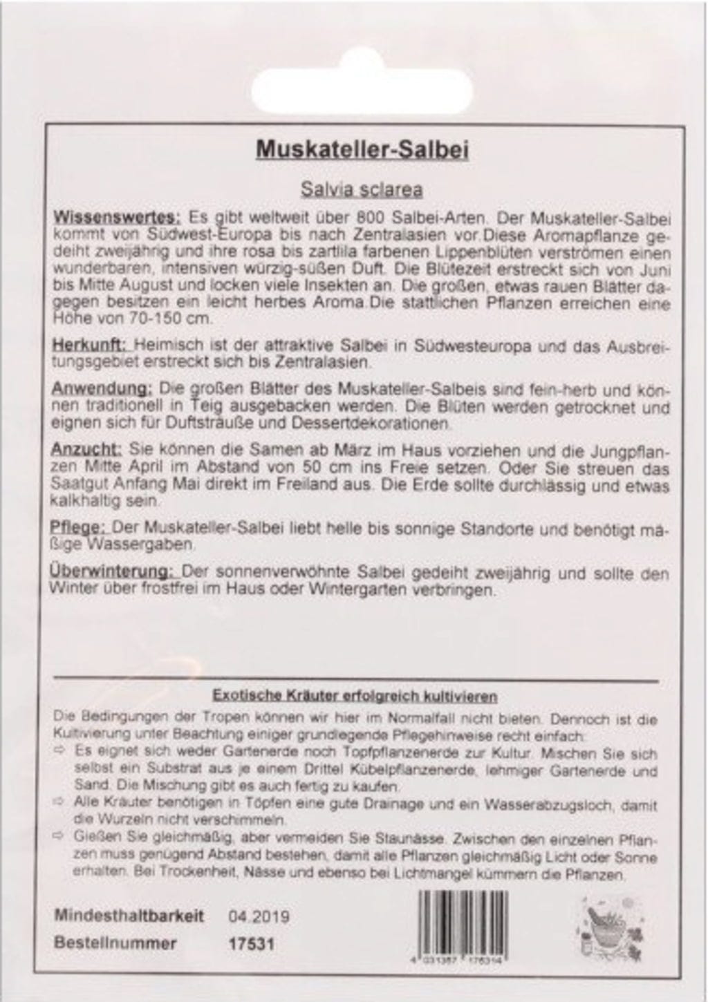  Muskateller-Salbei, 200 Korn